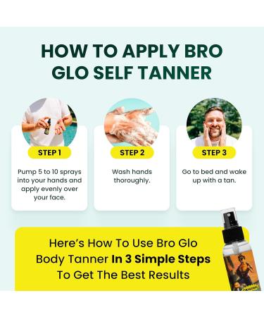Bro Glo Self Tanner for The Boys - Quick Application Foam Mousse - Easy Sunless Tan For Your Face - Oil Free Water Based for Faster Skin Drying Face Tanner - V.2 - Buy Online on GoSupps.com