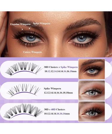 B & Q Eyelash Extensions Set | 30D + 40D DIY Spike Lash Kit - Bond & Seal & Tweezers Included | Multi-Style Mix (10-16 Mix) | Perfect for Professional or DIY Use - Buy Online on GoSupps.com