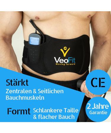 Veofit Advance Abdominal Muscle Trainer | EMS Device for Men & Women | 10 Programs 99 Intensity Levels | No Gel Fits Waist Up to 140cm - Buy Online on GoSupps.com