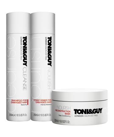 TONI&GUY Nourish & Repair Shampoo Conditioner and Reconstructin Mask Trio TONI&GUY Nourish & Repair Trio