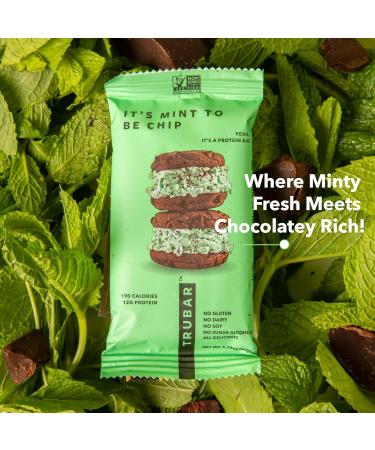 TRUBAR Vegan Protein Bar - It’s Mint to Be Chip | Gluten Free 12G Protein Dairy-Free & Plant-Based Snack | 12 CT - Healthy On-The-Go Treats - Buy Online on GoSupps.com