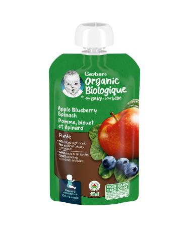 Nestle Gerber Nestle Gerber Organic Puree Apple Blueberries & Spinach 128ml Pouch