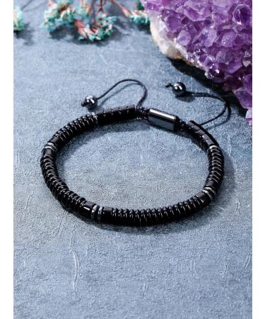 JSDDE Black Obsidian Healing Crystal Adjustable Bracelet for Men and Women - Buy Online on GoSupps.com