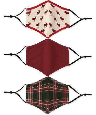 Weddingstar 3 Pack Washable Cloth Face Mask Reusable and Adjustable with Filter Pocket 3 count (Pack of 1) Holiday - Buy Online on GoSupps.com