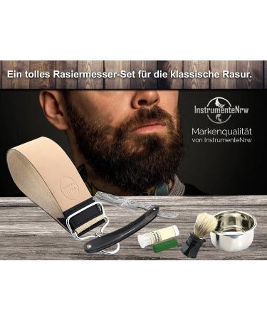 Premium Damascus Razor Set with Leather Strop - Handcrafted Quality from Solingen | International Shipping Available - Buy Online on GoSupps.com