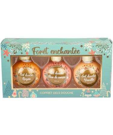 French Tendance Enchanted Forest Shower Gel Trio 100ml - Argan Cherry Blossom Vanilla - Body Care Kit Pampering Bath - Women's Beauty and Wellness Gift Set - Travel Size - French Trend