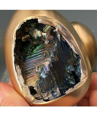 Natural Crystal Rough Natural Rainbow Bismuth Ore Egg Quartz Crystal geode Specimen Decoration 1pc - Buy Online on GoSupps.com