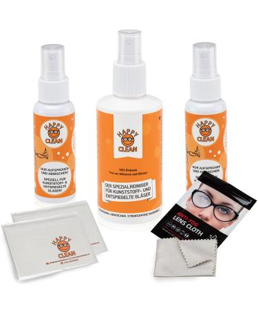 Happy Clean 1-year package |Glasses cleaner |Special cleaner for plastic glasses reflective glasses & surfaces |Strip -free cleanlinessSilicone and alcohol-free |100% biobasis annual package - Buy Online on GoSupps.com