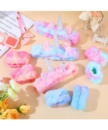 Yunlly 9 Pcs Cute Unicorn Spa Face Washing Headband Wristband Set - Makeup & Skincare Headbands for Girls - Buy Online on GoSupps.com