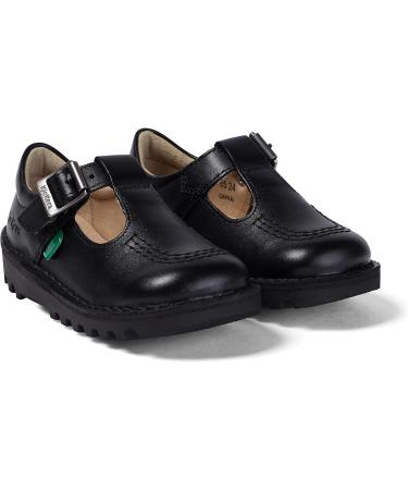 Kickers Girls Kick T-Bar School Shoes - 8.5 UK Child Black Leather - Buy Online on GoSupps.com