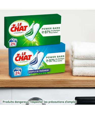 Le Chat L'Expert Power Bars 24 doses (24 washes) The latest generation detergent compacted powder - Buy Online on GoSupps.com