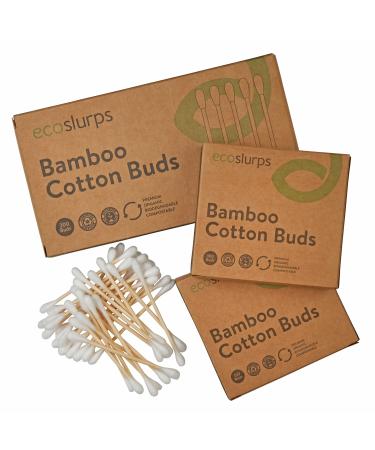 Ecoslurps 200 bamboo cotton buds |With sale planted tree |Biologically degradable compostable and plastic -free environmentally friendly cotton swabs (200 white) 200 white - Buy Online on GoSupps.com
