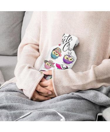 Hot Water Bottle with Lid - Owl Pattern Rubber Hot Water Bag for Pain Relief Cramps & Foot Warmer | Hot & Cold Therapy - Buy Online on GoSupps.com