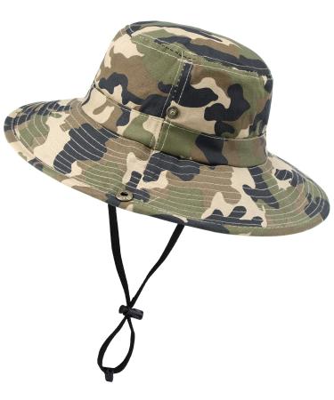 Eohak Sonnenhut for boys camouflage fishing hat stowable for 7 14 year old children (Camo-1 56 cm recommended for 7 14 year old children)