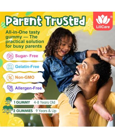 Kids Super Greens Gummies, Superfood Multivitamin for Kids, 20+ Veggie, Fruit, Vitamin, Mineral, Probiotic, Kids Vitamin Gummies for Growth, Immunity, Digestion, Picky Eater Approved, Sugar Free 2Pack 60 Count (Pack of 2) - Buy Online on GoSupps.com