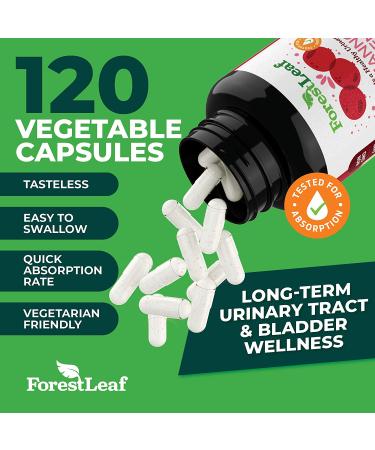 ForestLeaf D-Mannose Defense 1000mg with Cranberry, Hibiscus & Vitamin C - Urinary Tract Support - 120 Veggie Capsules - Buy Online on GoSupps.com