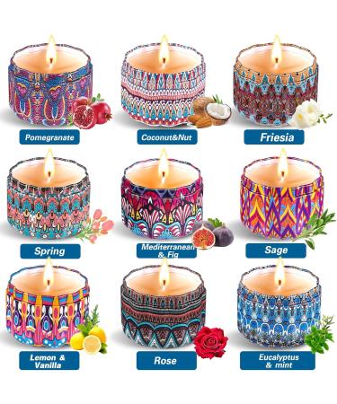 Frasheng 9 Pack Soy Wax Fragrance Candles Gift Set for Women - Perfect Aromatherapy for Mother's Day Birthdays Valentine's Christmas Yoga & Relaxation - Buy Online on GoSupps.com