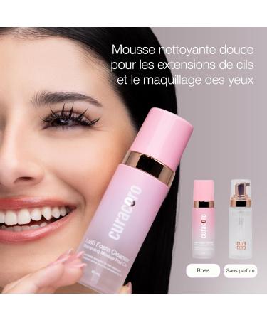 Curacoro 60ML Shampoing pour extensions de cils (Parfum Rose) - mousse nettoyante pour peau sensible limine le maquillage waterproof pour usage professionnel et domestique. Lash Shampoo (60ML Rose Scented) - Buy Online on GoSupps.com