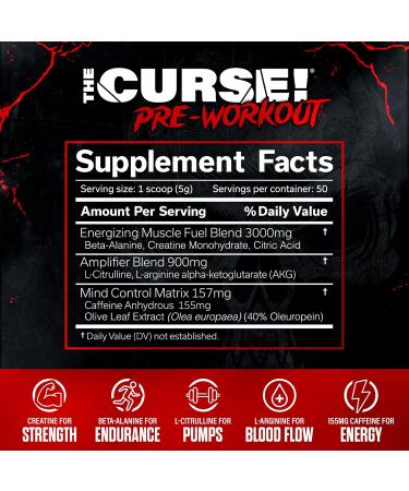 JNX SPORTS The Curse! Pre Workout Powder for Men & Women Caffeine Beta-Alanine Creatine L-Citrulline 30 Servings Dark Grape Flavor Boost Energy Strength & Focus Dark Grape 5.3 Ounce (Pack of 1) - Buy Online on GoSupps.com