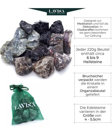 Buy Lavisa Premium Healing Stones & Gemstones Set | 100% Natural Crystals for Decor & Water Treatment | Gem Water Basics - Buy Online on GoSupps.com