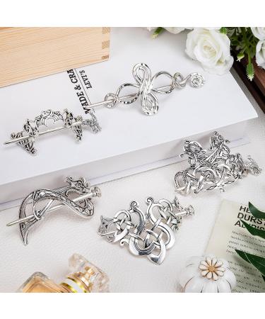 Noverlife 5PCS Celtic Hairpins - Vintage Silver Viking Hair Clips for Girls and Women - Buy Online on GoSupps.com