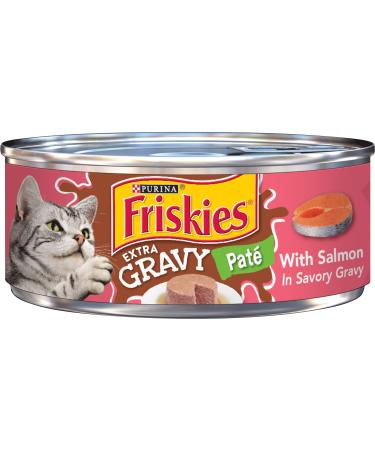 Purina Friskies Extra Gravy Canned Wet Cat Food - (24) 5.5 oz. Cans Salmon - Pate 5.5 Ounce (Pack of 24) Pate