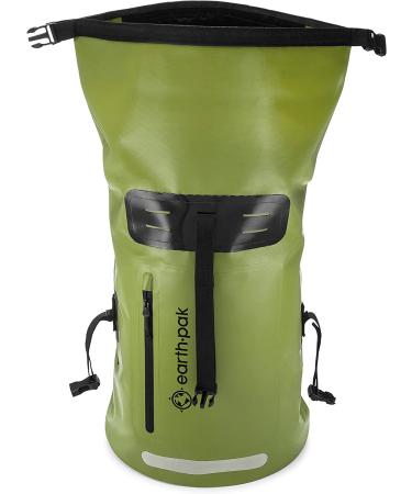Earth Pak Waterproof Backpack: 35L / 55L / 85L Heavy Duty Roll-Top Closure with Easy Access Front-Zippered Pocket and Cushioned Padded Back Panel for Comfort with IPX8 Waterproof Phone Case 55L Green - Buy Online on GoSupps.com