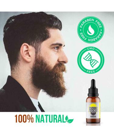 Beard Oil & Conditioner by Rugged Roots | Natural Citrus Spice Scent | Softens & Promotes Healthy Beard Growth | Perfect Gifts for Dad Brother Husband - Buy Online on GoSupps.com