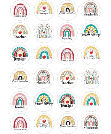 24 Teacher Rainbows pre-cut edible cupcake wafer toppers - Buy Online on GoSupps.com