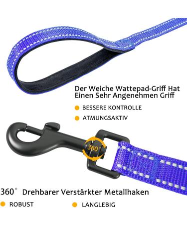 Demigreat Reflective Dog Training Leash - 3m/5m/10m/15m/20m Robust Line with Padded Handle for All Dog Sizes - Buy Online on GoSupps.com
