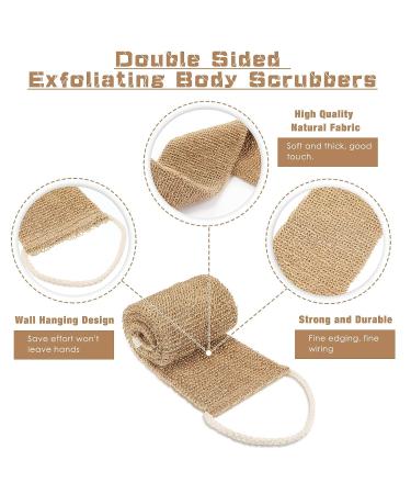 Breling 4 Pcs Natural Back Scrubber Set for Shower | Double Sided Exfoliating Scrubbers & Shower Gloves for Men and Women - Buy Online on GoSupps.com