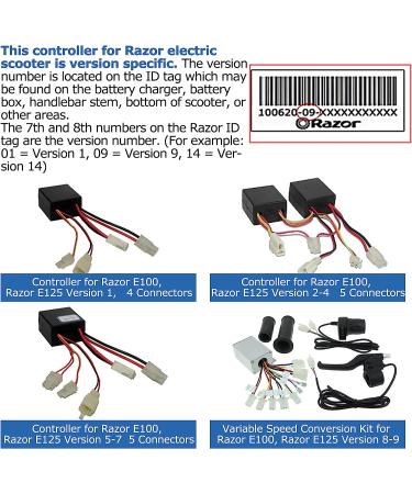 24V Control Module 7 Connector 4-Wire Throttle for Razor E100, E125, E150, eSpark, Trikke E2 | Model ZK2400-DP-LD (ZK2400-DP-FS) - Buy Online on GoSupps.com