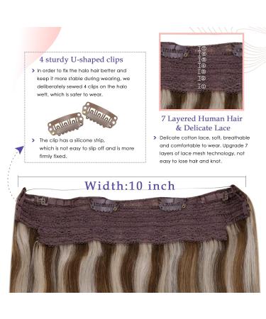 Vivien Real Hair Wire Extensions - Light Brown with Blonde Highlights | 35cm 50g #P8/60 | Premium 3-in-1 Hair Solutions - Buy Online on GoSupps.com