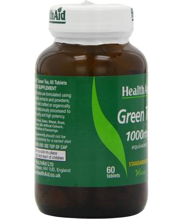 HealthAid Green Tea Extract 100mg - 60 Tablets | Natural Antioxidant Support - Buy Online on GoSupps.com