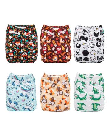 ALVABABY diapers reusable washable 6 diapers + 12 inserts 6DM14-DE