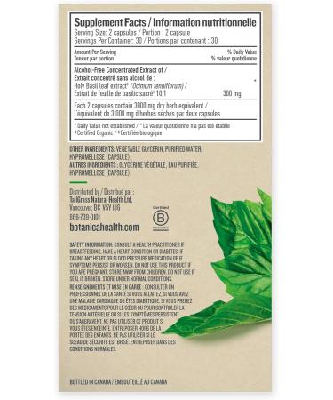 Botanica Holy Basil Liquid Capsules Helps Increase Energy & Reduce Stress Antioxidant Properties Whole Herb Formula Non-GMO Vegan and Gluten Free 60 Capsules (30 Servings) Holy Basil 60 count (Pack of 1) - Buy Online on GoSupps.com