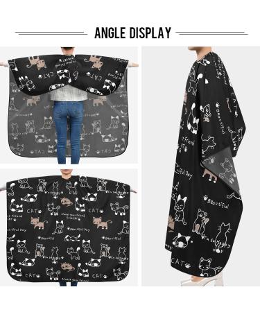 Visesunny Funny Cat Footprint Barber Cape | Water-Resistant Hair Cutting Apron | Anti-Static Hairdressing Cape for Salons | Multi-Use Beard Shaving Bib - Buy Online on GoSupps.com