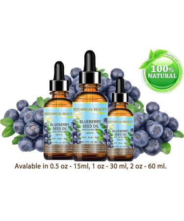 Botanical Beauty Blueberry Seed Oil. Natural Cold Pressed Carrier Oil. 2 Fl.oz.- 60ml. For Skin Hair Lip And Nail Care. - Buy Online on GoSupps.com