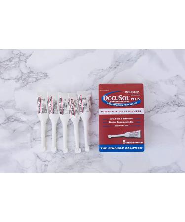 Docusol Plus Mini Enema Clear 5ml 5 Count - Docusate Sodium with Benzocaine - Buy Online on GoSupps.com