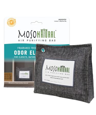 Moso Natural Air Purifying Bag 300g. A Scent Free Odor Eliminator for Closets Bathrooms Laundry Rooms Pet Areas. Premium Moso Bamboo Charcoal Odor Absorber. Freestanding Design. 1 Pack - Buy Online on GoSupps.com