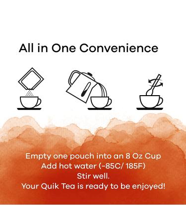 QuikTea Ginger Chai Tea Latte - 10 Count Single Box | All Natural & Preservative Free Instant Chai from Assam - Buy Online on GoSupps.com