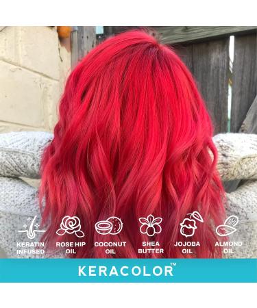 KERACOLOR Kit of 3-in-1 (Cleanse + Conditioner + Color) Red Semi-Permanent Hair Dye and Finishing Hair Spray 10oz - Buy Online on GoSupps.com