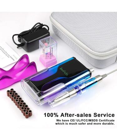 Rechargeable Nail Drill Machine Lavinda Cordless 35,000RPM Skyspace Brushless - Gradient Blue/Purple Metallic | Portable Electrical Nail File for Acrylic Nails with Protective Case - Buy Online on GoSupps.com