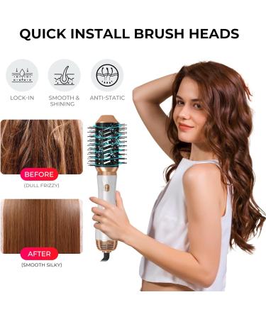 UKLISS Upgrade Auto Airflow Curl System 2024: 6-in-1 Hair Dryer Brush Set in White Gold - Buy Online on GoSupps.com