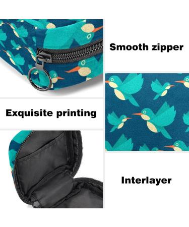 Menstrual Bag with Zipper for Women - Hummingbird Pattern | Ladies Napkin & Tampons Storage Solution - Buy Online on GoSupps.com