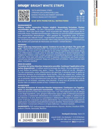 Onuge Bright White Teeth Whitening Strips - Peroxide-Free & Sensitive Teeth Safe - 56 Strips for 28 Days Whitening | Best Tooth Bleaching Solution - Buy Online on GoSupps.com