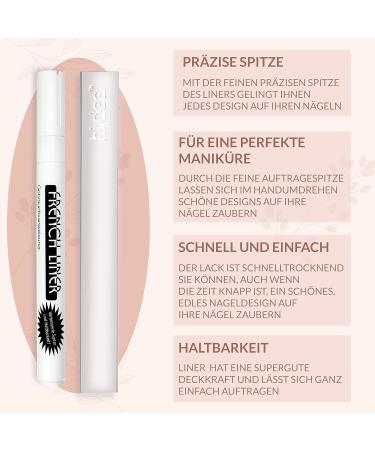 Hairlich French Liner Manicure Pen Manicure Pedicure White Nail Polish Paint Pen Pen Shape White Nail Tips Nail Art Nail Styling - Buy Online on GoSupps.com