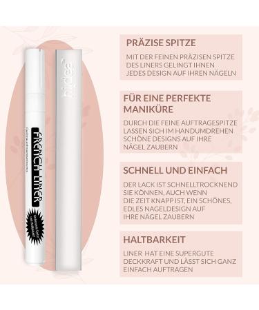 Hairlich French Liner - White Nail Art Pen for Manicure & Pedicure | Perfect Nail Tip Styling Tool - Buy Online on GoSupps.com