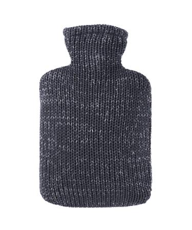 Hugo Frosch hot water bottle classic 1.8 l with knitted cover Lurex anthracite - Buy Online on GoSupps.com