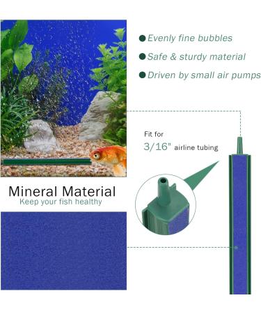 HEVEER Aquarium Air Stone - 20cm Bubble Diffuser (5 Pieces) with Suction Cups for Oxygen Pump in Fish Tanks - Buy Online on GoSupps.com